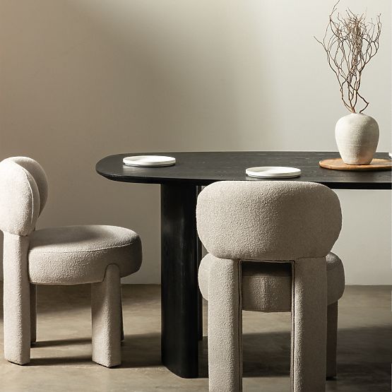 Table à manger Oriento 200 cm, ovale, placage de frêne