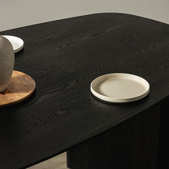 Table à manger Oriento 200 cm, ovale, placage de frêne