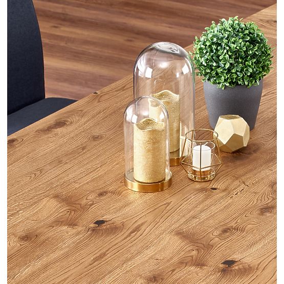 Table à manger PEREZ - chêne clair/noir