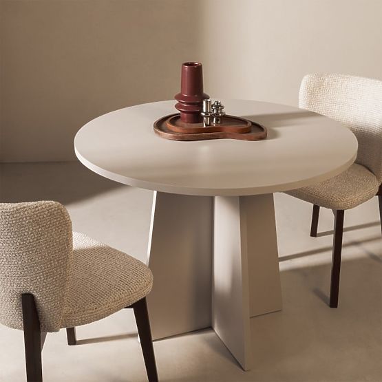 Table à manger rond Merlo 100 cm, cachemire