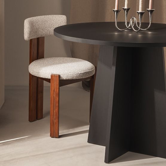Table à manger rond Merlo 100 cm, noir