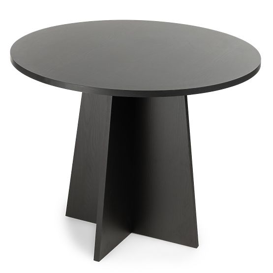 Table à manger rond Merlo 100 cm, noir