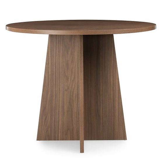 Table à manger rond Merlo 100 cm, noyer Lincoln