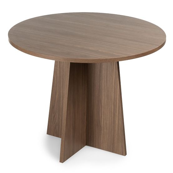 Table à manger rond Merlo 100 cm, noyer Lincoln