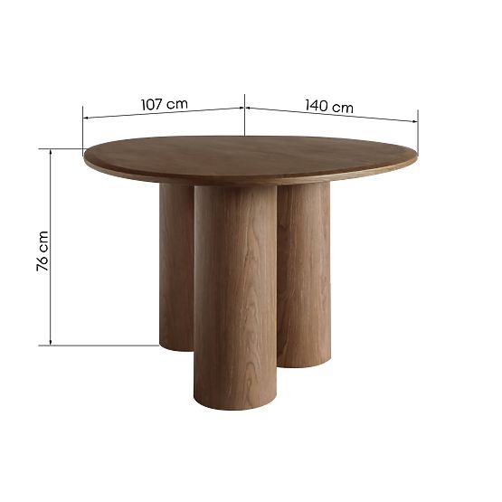 Table à manger Vesper 140 cm, noyer