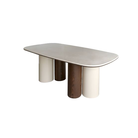 Table à manger Zorin 200 cm, beige clair/marbre