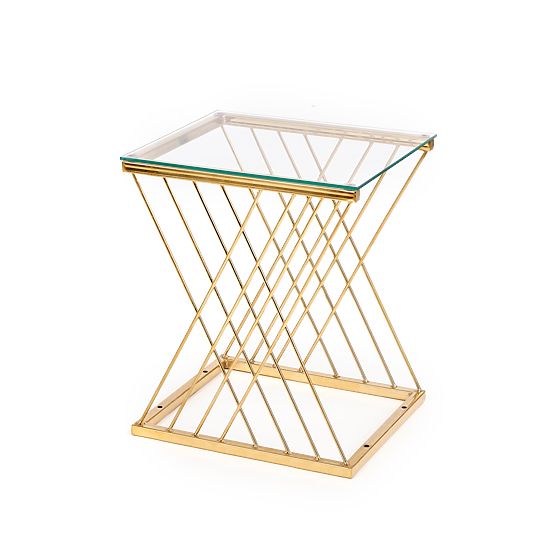 Table d'appoint NANCY doré / transparent