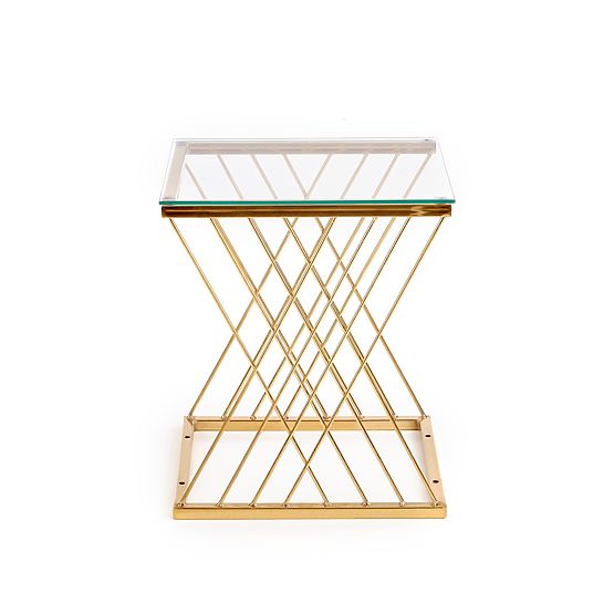Table d'appoint NANCY doré / transparent