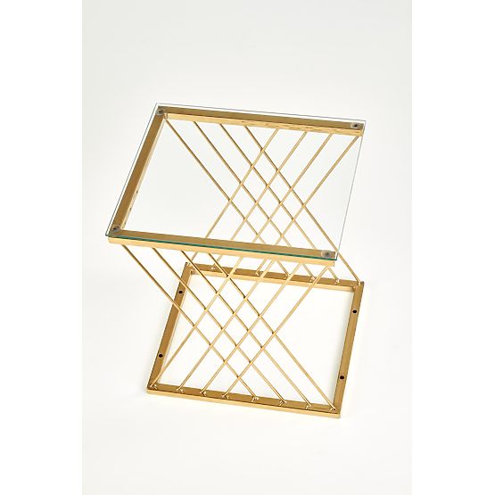 Table d'appoint NANCY doré / transparent