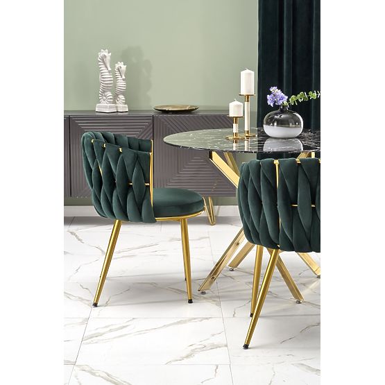 Table RAYMOND 2, plateau - marbre noir, pieds - dorés (2p=1pc)