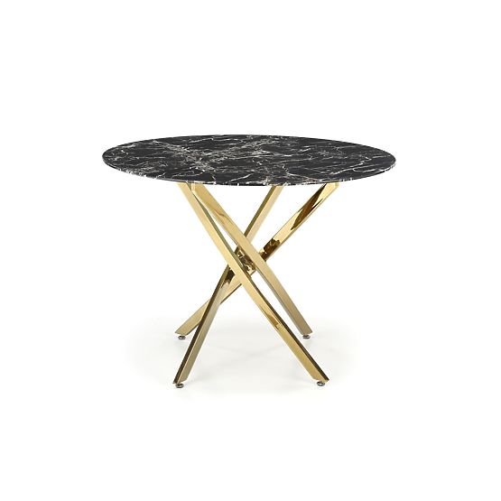 Table RAYMOND 2, plateau - marbre noir, pieds - dorés (2p=1pc)