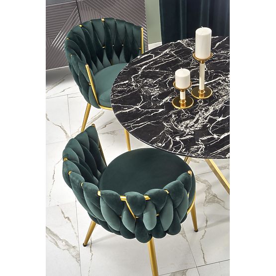 Table RAYMOND 2, plateau - marbre noir, pieds - dorés (2p=1pc)