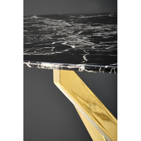 Table RAYMOND 2, plateau - marbre noir, pieds - dorés (2p=1pc)