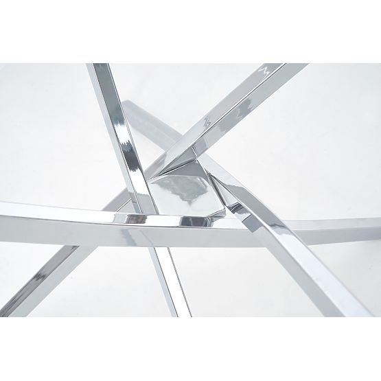 Table RAYMOND, plateau - transparent, pieds - chrome
