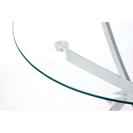 Table RAYMOND, plateau - transparent, pieds - chrome