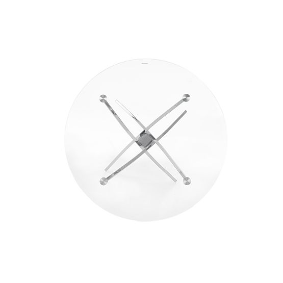 Table RAYMOND, plateau - transparent, pieds - chrome