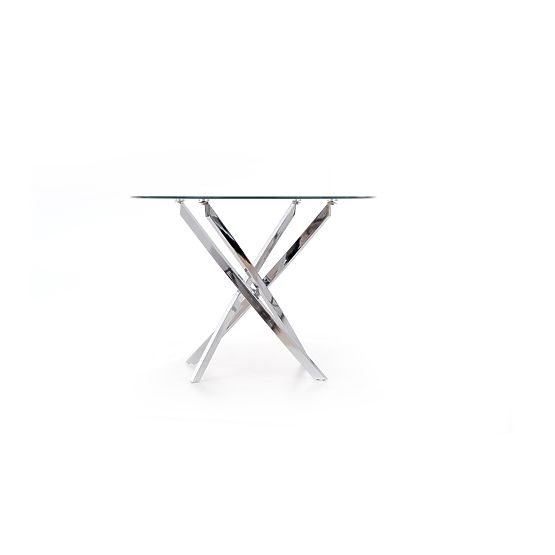 Table RAYMOND, plateau - transparent, pieds - chrome