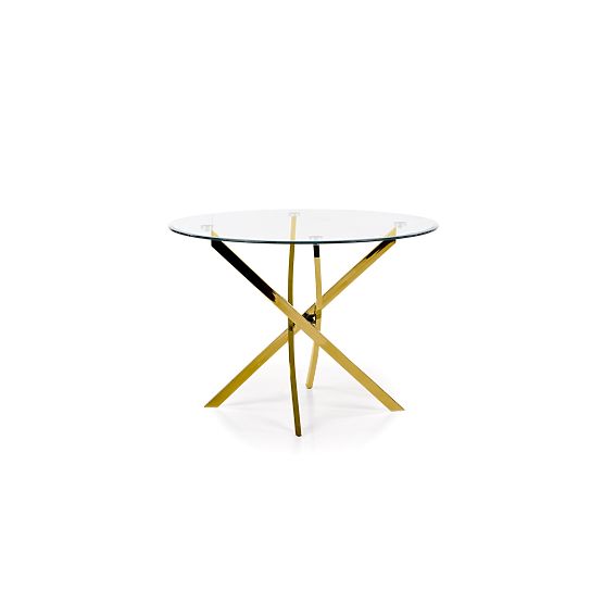 Table RAYMOND, plateau - transparent, pieds - dorés (2p=1pièce)