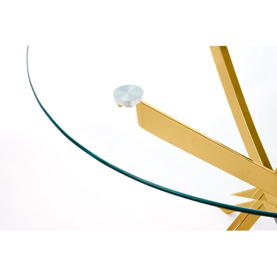 Table RAYMOND, plateau - transparent, pieds - dorés (2p=1pièce)