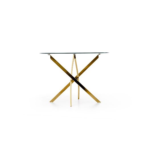 Table RAYMOND, plateau - transparent, pieds - dorés (2p=1pièce)