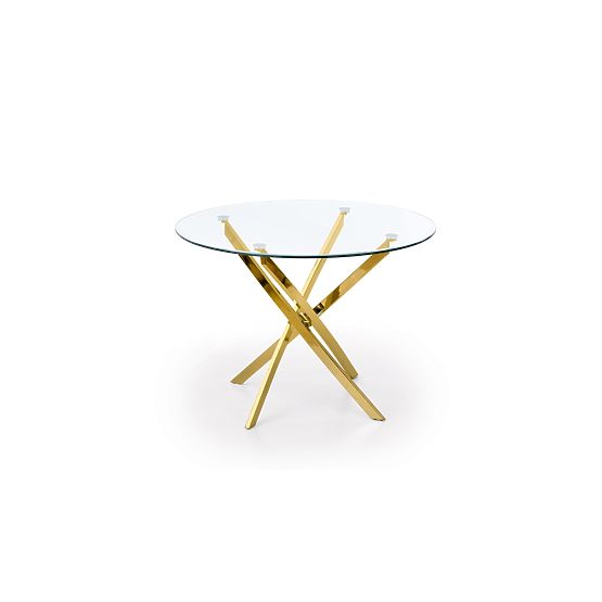 Table RAYMOND, plateau - transparent, pieds - dorés (2p=1pièce)