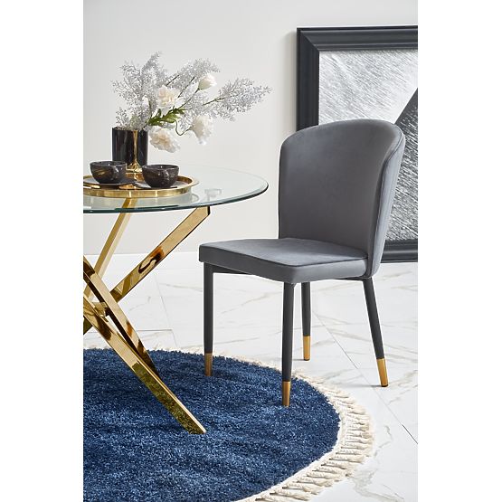 Table RAYMOND, plateau - transparent, pieds - dorés (2p=1pièce)