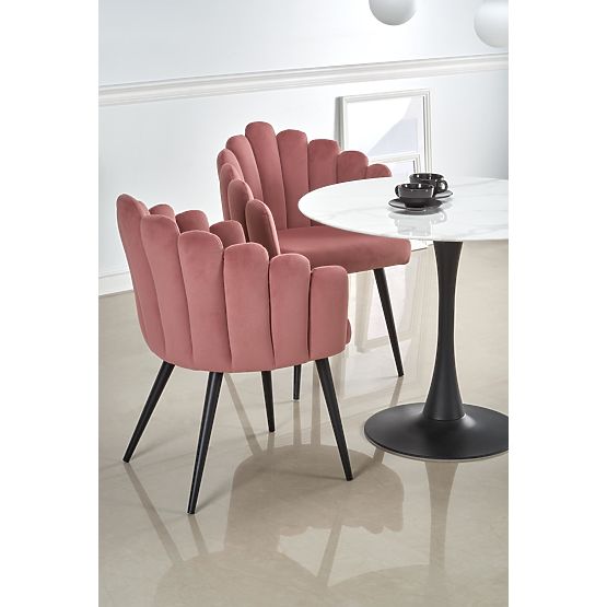 Table ronde AMBROSIO, plateau - verre, pied - noir (2p=1 pièce)