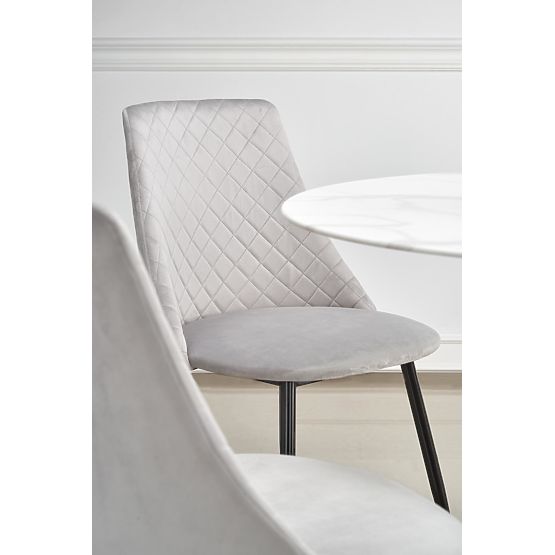 Table ronde AMBROSIO, plateau - verre, pied - noir (2p=1 pièce)