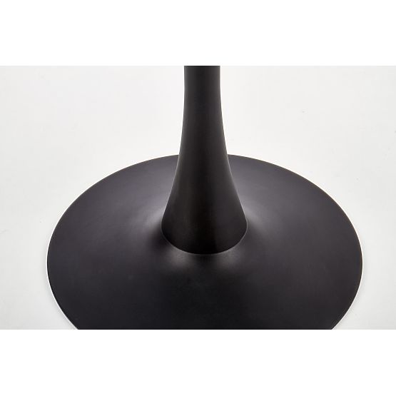 Table ronde AMBROSIO, plateau - verre, pied - noir (2p=1 pièce)