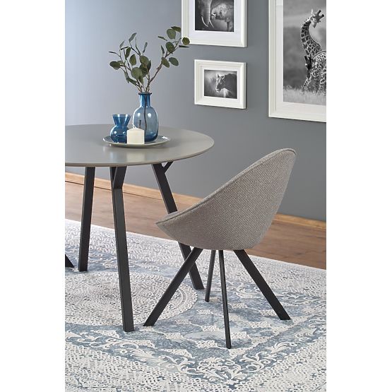 Table ronde BALROG, structure - noire, plateau - gris clair (2p=1ks)