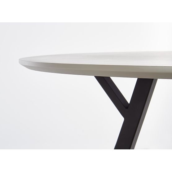 Table ronde BALROG, structure - noire, plateau - gris clair (2p=1ks)