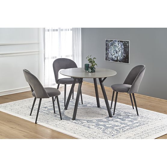 Table ronde BALROG, structure - noire, plateau - gris clair (2p=1ks)