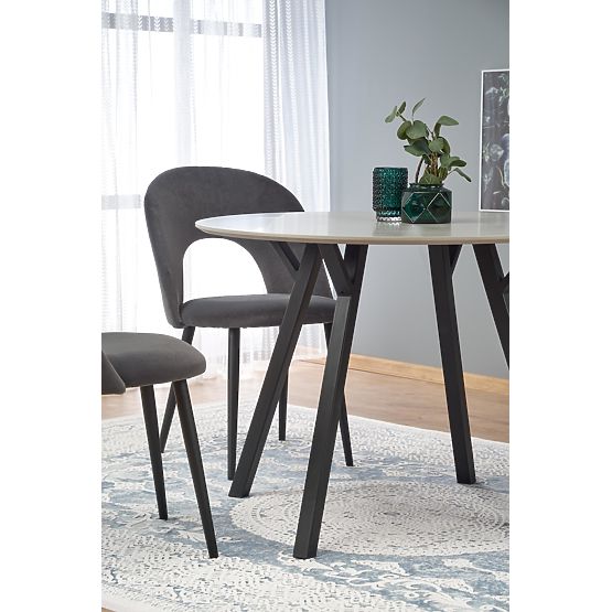 Table ronde BALROG, structure - noire, plateau - gris clair (2p=1ks)