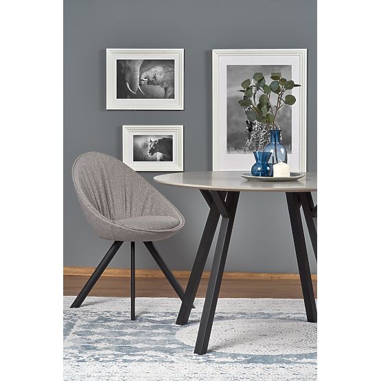 Table ronde BALROG, structure - noire, plateau - gris clair (2p=1ks)