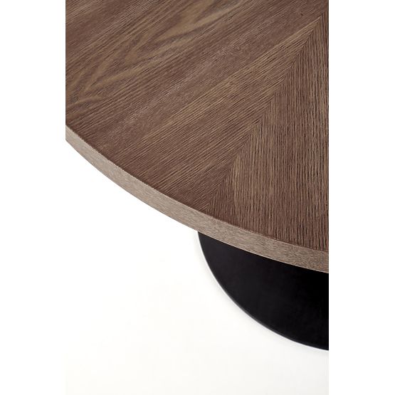 Table ronde CARMELO, plateau - noyer, pied - noir (3p=1ks)
