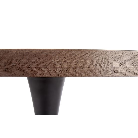 Table ronde CARMELO, plateau - noyer, pied - noir (3p=1ks)