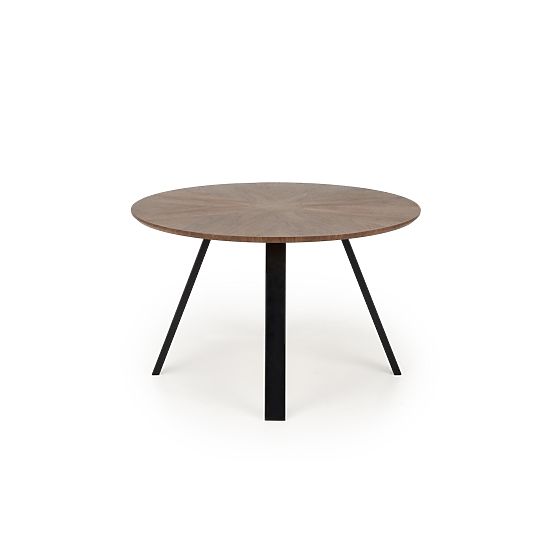Table ronde DANILO, plateau - noyer, pieds - noirs (2p=1ks)