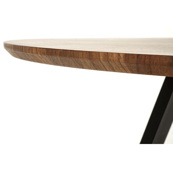 Table ronde DANILO, plateau - noyer, pieds - noirs (2p=1ks)