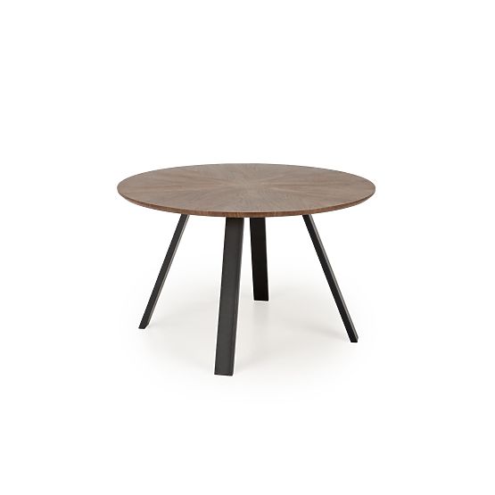 Table ronde DANILO, plateau - noyer, pieds - noirs (2p=1ks)