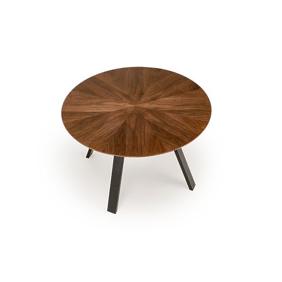 Table ronde DANILO, plateau - noyer, pieds - noirs (2p=1ks)