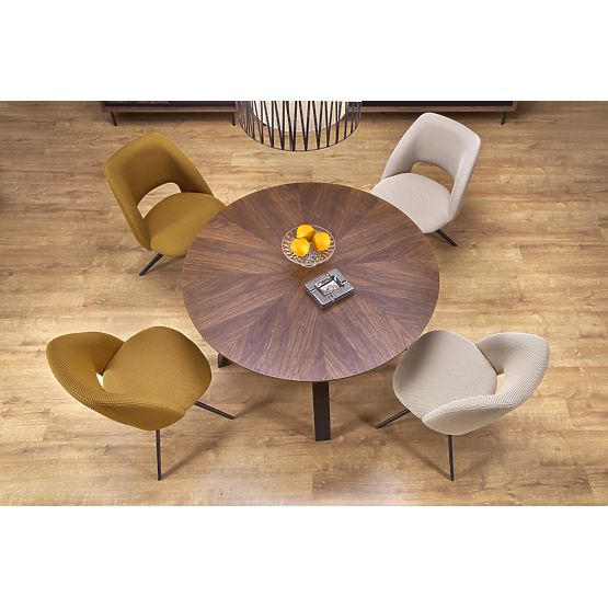 Table ronde DANILO, plateau - noyer, pieds - noirs (2p=1ks)
