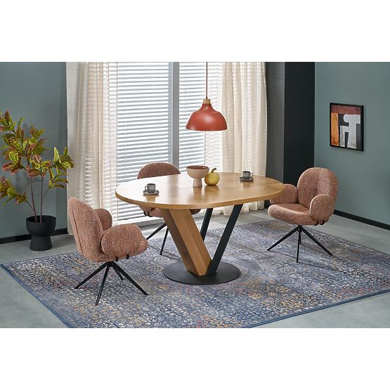Table ronde extensible FANIS, naturel / noir (3p=1ks)