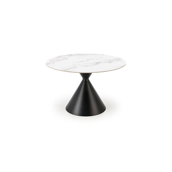 Table ronde GARET, marbre blanc / noir (2p=1ks)