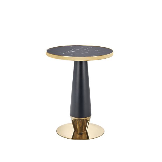 Table ronde MOLINA, marbre noir / noir / or (2p=1ks)