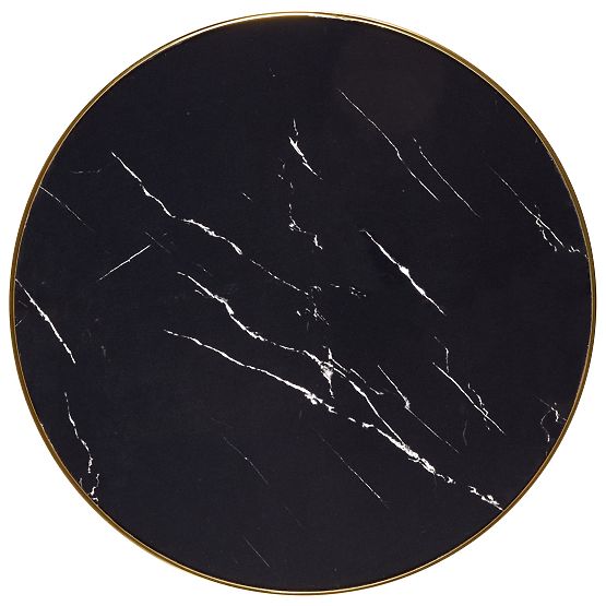 Table ronde MOLINA, marbre noir / noir / or (2p=1ks)