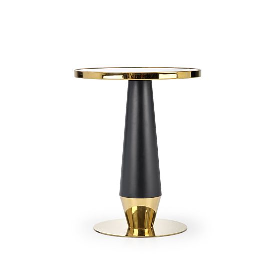 Table ronde MOLINA, marbre noir / noir / or (2p=1ks)