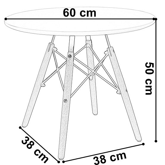 Table ronde PARIS DTW 60 cm blanc
