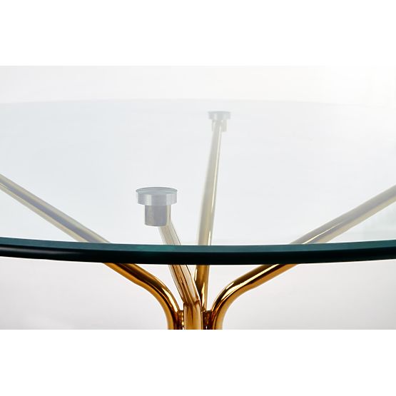 Table RONDO, plateau - incolore, pieds - dorés