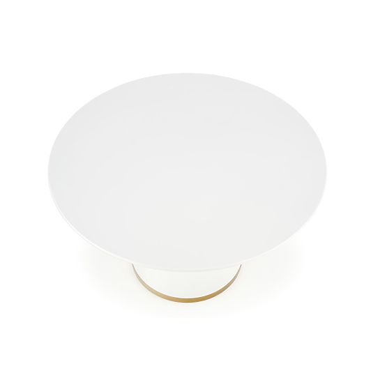 Table VEGAS, plateau - blanc, pied - blanc / doré (2p=1ks)
