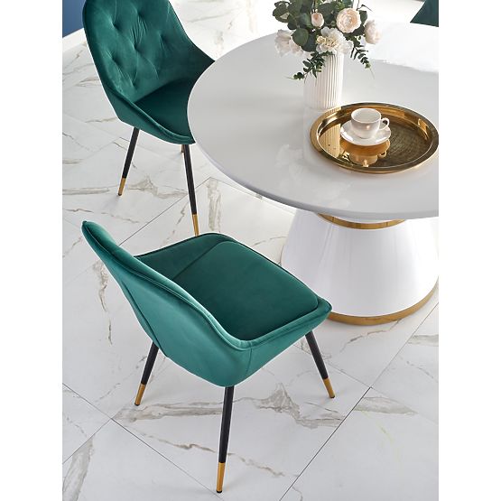 Table VEGAS, plateau - blanc, pied - blanc / doré (2p=1ks)